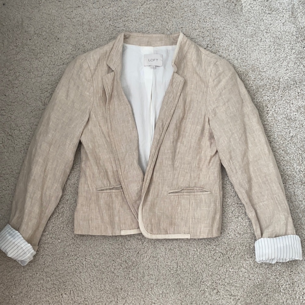 Loft linen, neutral blazer